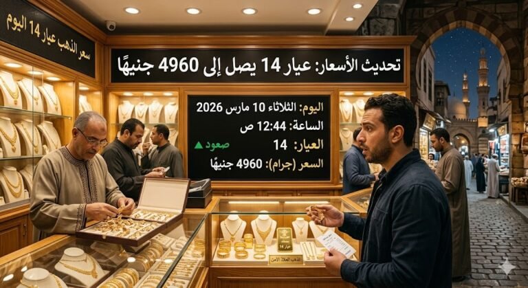 سعر الذهب عيار 14 اليوم